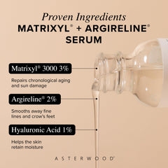 Sérum de textura ligera de Asterwood, absorción rápida sin grasa.