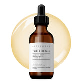 Asterwood Triple Repair Serum bottle closeup featuring fragrance-free formula for daily use