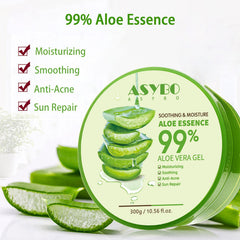 ASYBO Aloe Vera Gel applied to the face provides gentle hydration