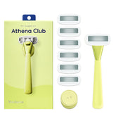 Athena Club women's razor kit handle offers a non-slip grip for comfortable shaving.