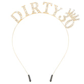 Atoden Dirty 30 headband with gold rhinestones for a glamorous birthday photo
