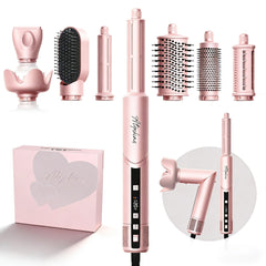 Atopskins 8-in-1 hair dryer brush with foldable LCD display for compact travel styling