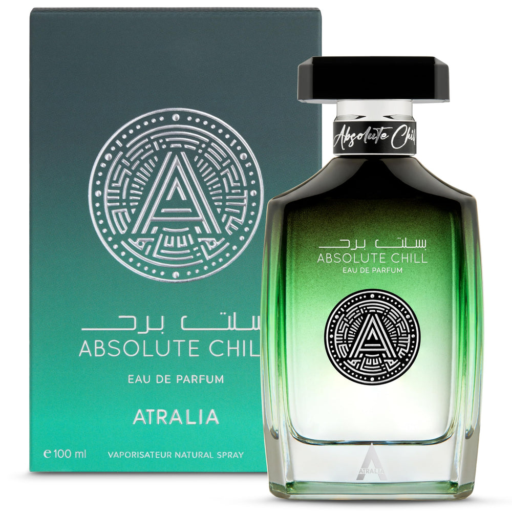 Atralia Absolute Chill bottle with a bright citrus opening for a fresh daytime aura.