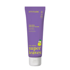 ATTITUDE crema corporal para niños, fragancia vainilla-pera, hidratación suave para piel delicada.