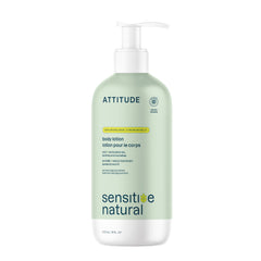 ATTITUDE Cuerpo Loción, frente de la botella: hidratación suave para piel sensible.