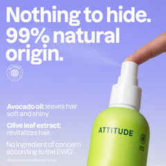 ATTITUDE Desenredante spray, aceite de aguacate, suaviza y desenreda sin grasa.