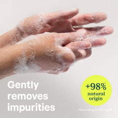 ATTITUDE hand soap lather close-up demonstrates gentle cleansing with glycerin hydration.
