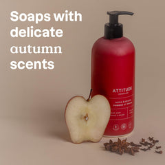 ATTITUDE jabón líquido para manos, aroma manzana y especias, experiencia sensorial.