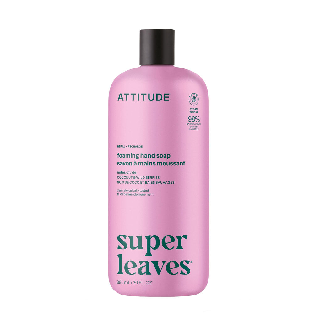 ATTITUDE jabón de manos espumoso en recarga, ideal para uso diario familiar.