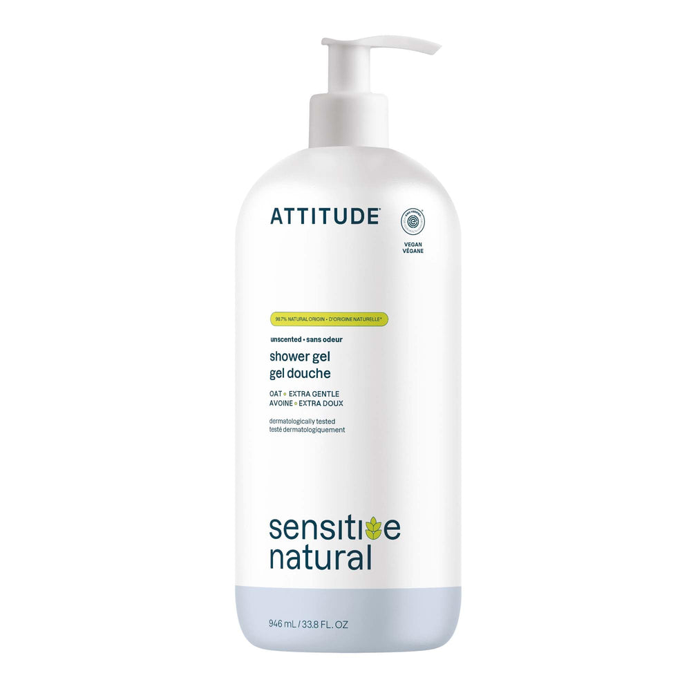 ATTITUDE sensitive skin bottle with creamy foam for gentle daily cleansing