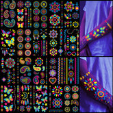 Tatuaje luminoso atydkug con flor; ideal para fiestas nocturnas y estilo llamativo