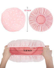 Auban large-fit shower cap offers ample space for thick or curly hair with no pressure.