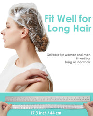Auban thick waterproof clear shower cap protects hair during bath