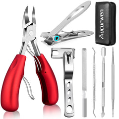 Aucurwen podiatrist toenail clippers with ergonomic handle for comfortable trimming.