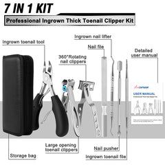 Aucurwen large-opening toenail clippers enabling thick-nail trimming with ease.