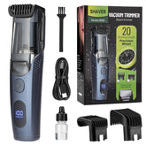 Audoc vacuum beard trimmer shows compact design for precise grooming.