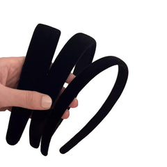 Audtope black velvet padded headband closeup showing soft cushioning for all-day comfort