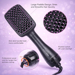 Aufgehen ionic hair dryer brush with negative ions for frizz reduction