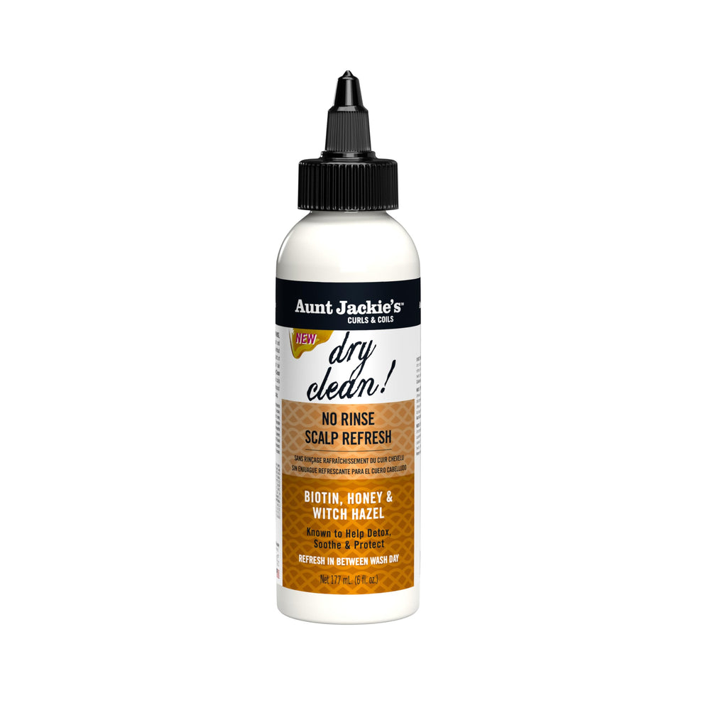 Aunt Jackie's Braid and Twist Dry Clean No Rinse Scalp Refresh detoxes and refreshes the scalp.
