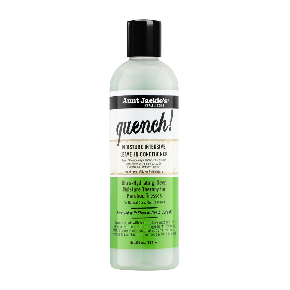 Aunt Jackie's Quench leave-in bottle pour delivers lasting moisture for curls