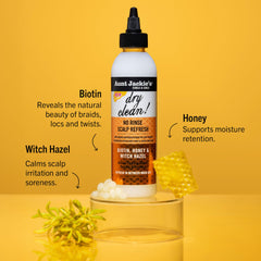 Aunt Jackie's scalp refresh between washes restores balance and nourishment for easy re-styling.
