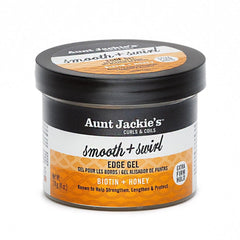 Aunt Jackie's Smooth Swirl Edge Gel 4oz keeps braids neat with extended hold and shine