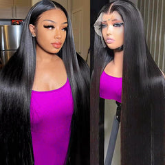 AUOU 30-inch straight lace front wig provides natural flow for versatile styling