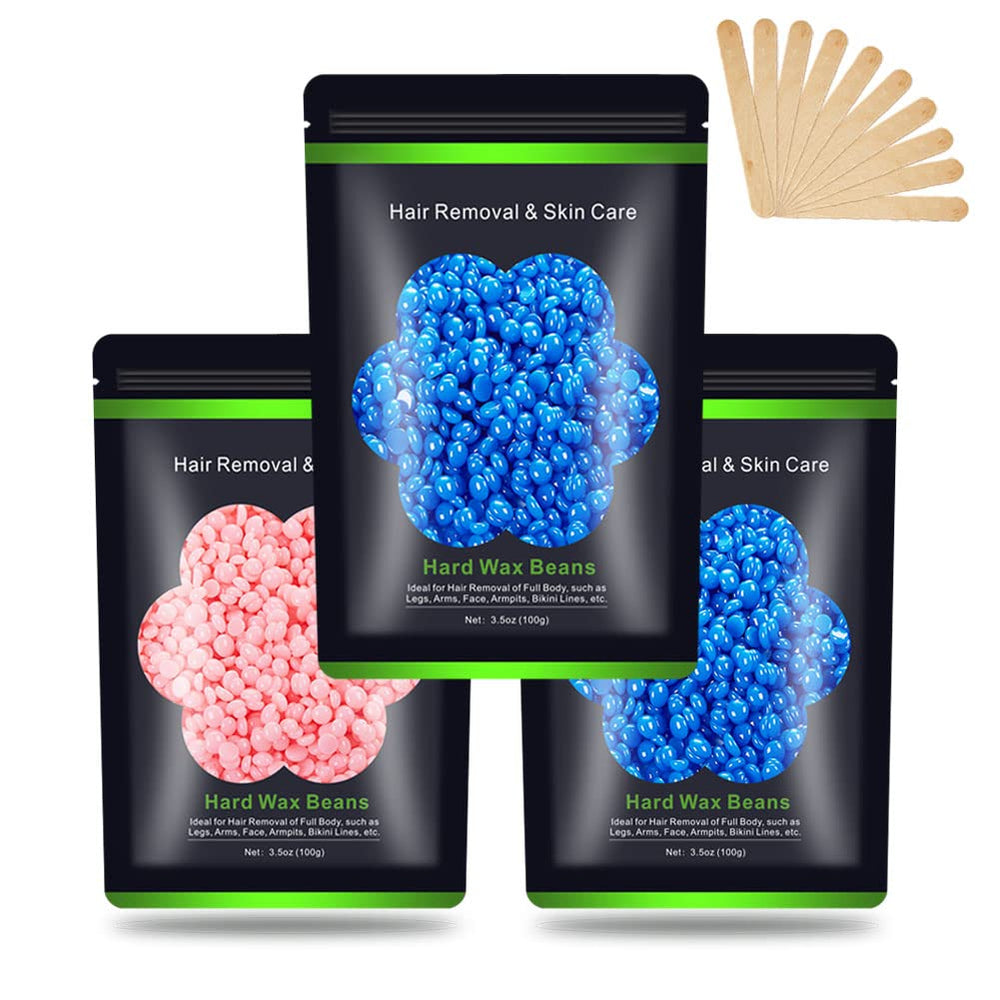 Auperwel wax beads 3-pack bulk for consistent at-home waxing