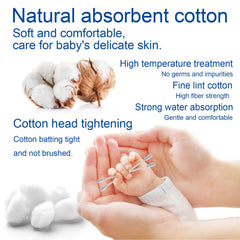 AURASIN baby cotton swabs round head for gentle ear cleaning