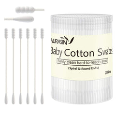 AURASIN baby cotton swabs spiral head for safe ear cleaning