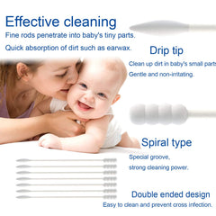 AURASIN BPA-free cotton swabs emphasize hypoallergenic materials for baby skincare.