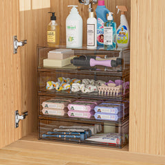 Aurblozen bathroom countertop organizer provides versatile storage for cosmetics and skincare.