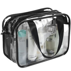 Auseibeely Clear Toiletry Bag open view for quick access to cosmetics while traveling