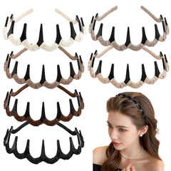 Auseibeely diadema zigzag ondulado con dientes para fijar el cabello sin deslizamiento durante entrenamientos