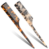 Auseibeely rat tail comb tortoise-shell close-up demonstrates precision parting and smooth styling
