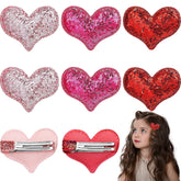 Ausejopeac rose heart hair clip close-up highlighting glitter sequins