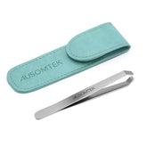 Ausomtek beard tweezers with 5mm tips close-up for precise hair removal.