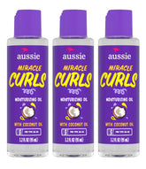 Aussie Miracle Curls, botella con dispensador para definir rizos y evitar encrespamiento.