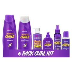 Aussie Miracle Curls shampoo bottle delivering a hydrating cleanse for curly hair