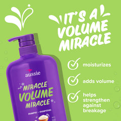 Aussie Miracle Volume Shampoo with rice water ingredient label