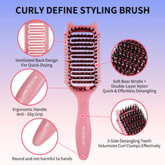 Aussumy curly-defining brush full-set right view smooths and shapes curls