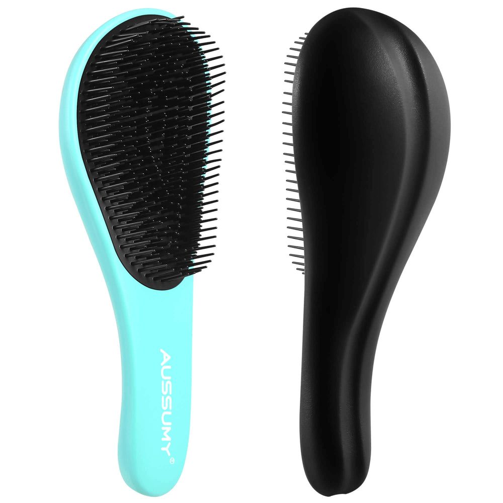 Aussumy two-pack detangling brush front view for quick grooming at home