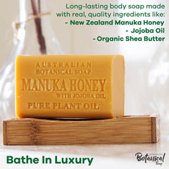 Barra de Manuka Miel y Jojoba con espuma cremosa para la piel