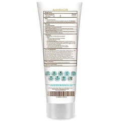 Close-up swatch of tinted mineral sunscreen on skin