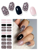 AutyaMee tiras gel uñas rosa leopardo en diseño llamativo para uñas de moda