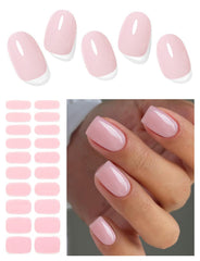 AutyaMee bandas uñas gel semi-curadas en tono rosa translúcido para manicura rápida