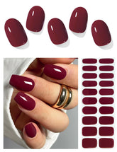 AutyaMee burgundy red gel nail strips pack for at-home salon-quality manicure