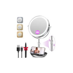 Auxmir 9-inch mirror with 1x/30x magnification for everyday makeup application.