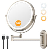 Auxmir 8-inch wall-mounted makeup mirror front view for daily grooming.