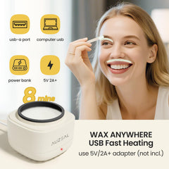 AUZEAL USB-C heating module for fast, portable waxing